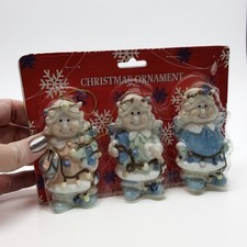 Vintage Ceramic Cherub Ornaments   Set of 3   Christmas Holiday Decor NIP  F8 