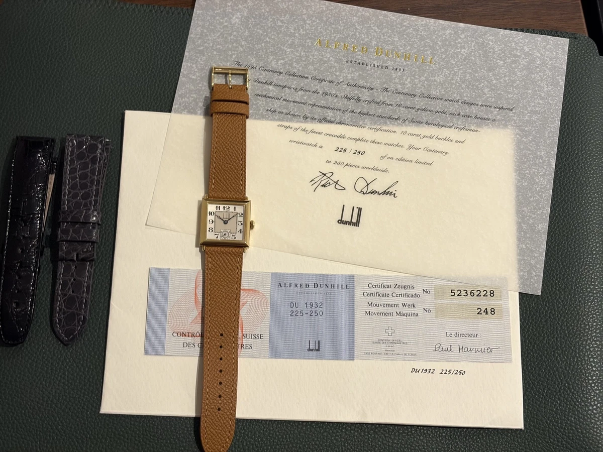 Vintage Alfred Dunhill Gold Watch Quartz Japanese Mvmt Diamond Dress Quiet Lux forsale Available✔️(Vintage) Vintage Men main image 2