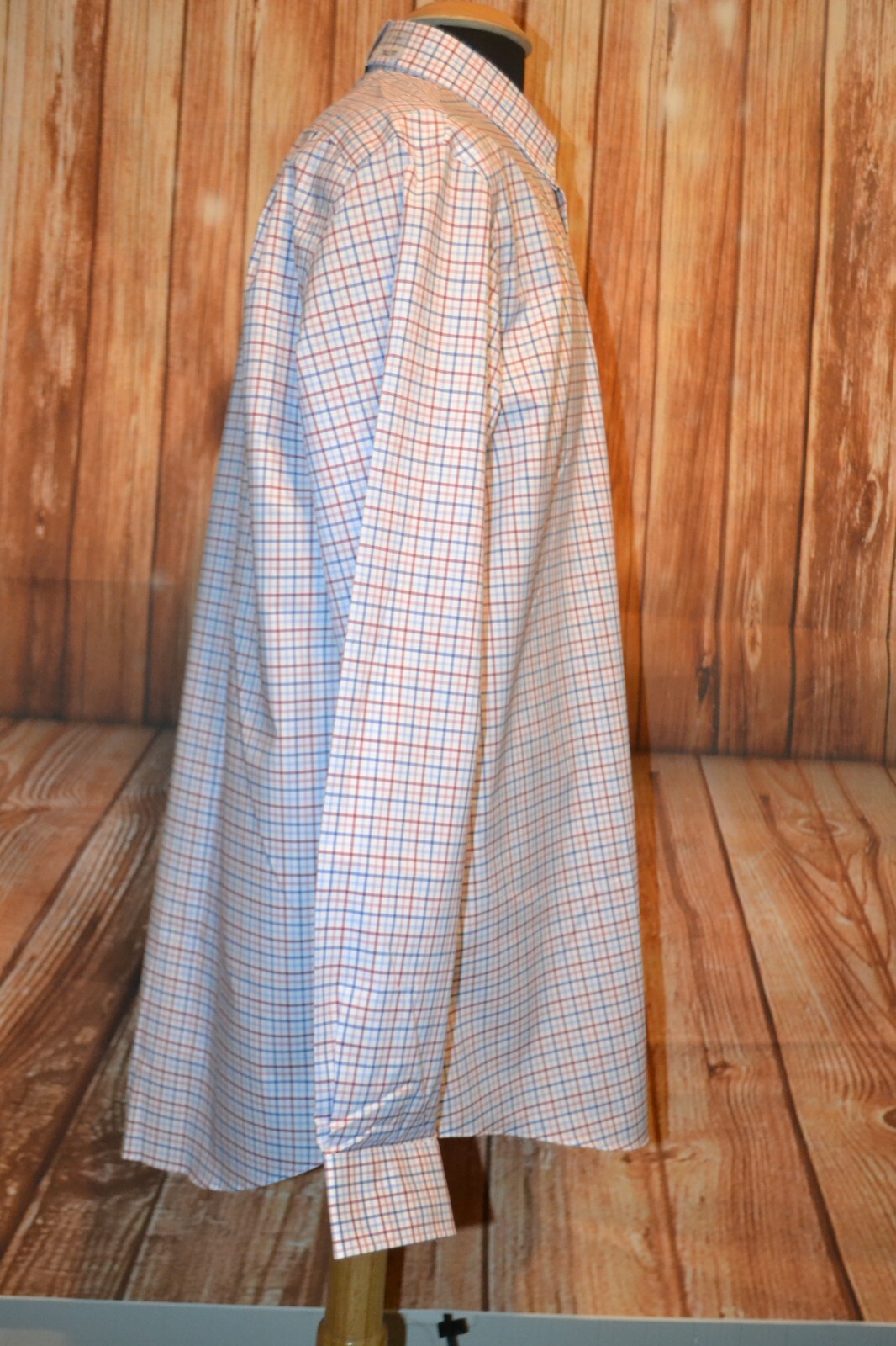 NWT Tommy Hilfiger Men's Check THFlex Supima Tall Fit Stretch Dress Shirt Sz 17 thumbnail 6