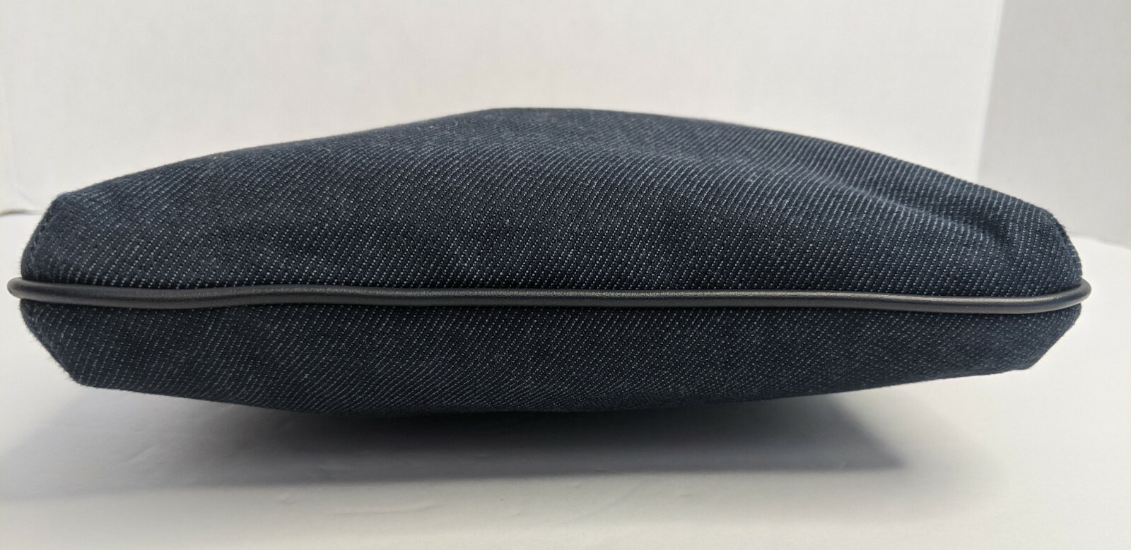 COACH Denim Jacquard Kitt Crossbody Messenger Bag Handbag Leather Navy