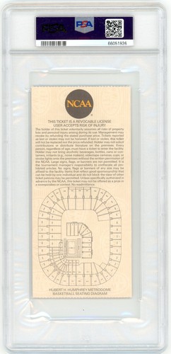 Boleto de boleto de juego de campeonato Final Four 1992 NCAA PSA 6 DUKE MICHIGAN COACH K! - Imagen 2 de 2