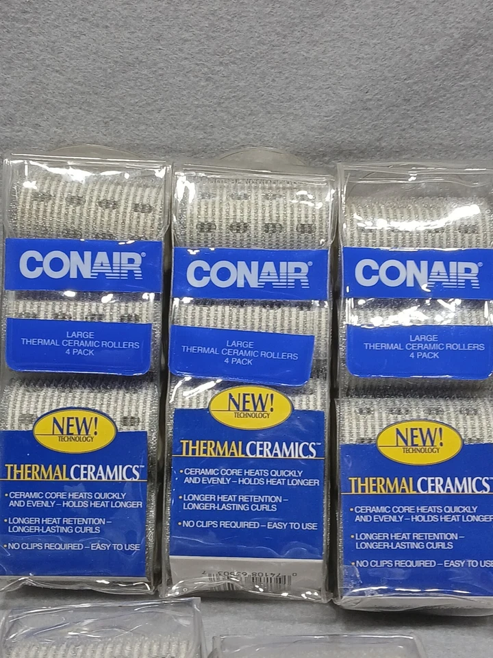 Rolos térmicos de cerâmica Conair 7 PACOTES de 4 rolos cada 1-XLarge, 3-Grande, 3-Med - Imagem 3 de 4
