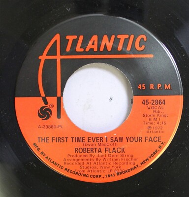 Soul 45 Roberta Flack - The First Time Ever I Saw Your Face / Trade Winds On Atl