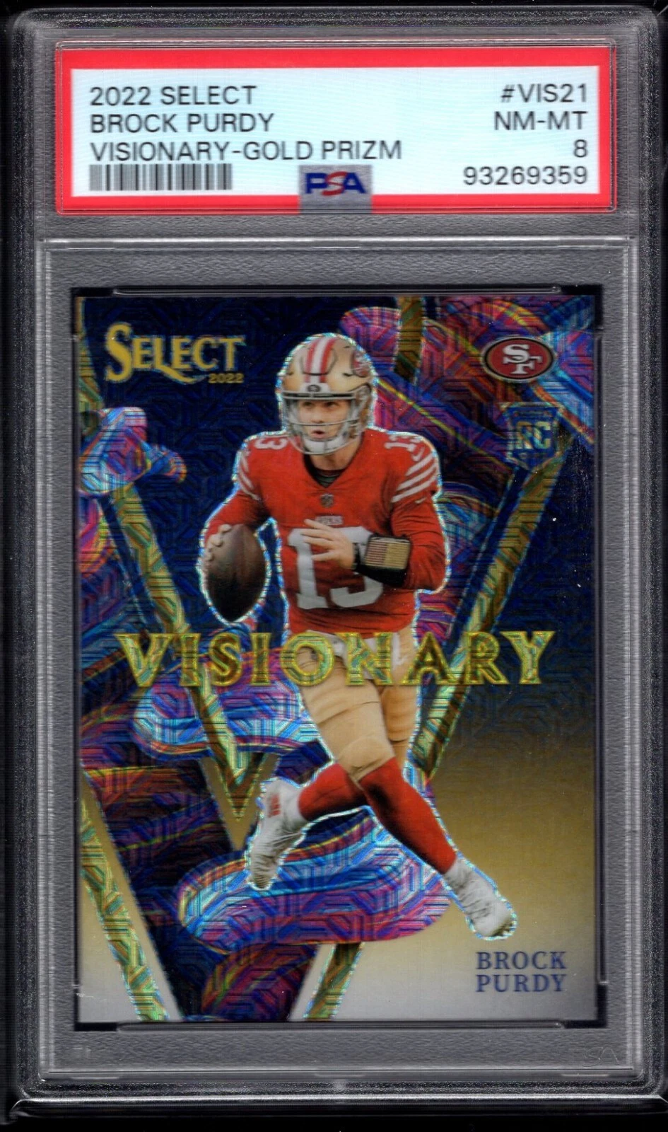 Brock Purdy Panini Select Visionary #VIS21 Gold Prizm