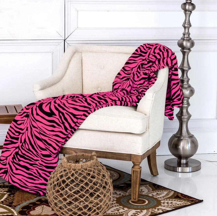 Luxury Zebra Print Blanket Super Soft Fleece 79
