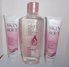 AVON SKIN SO SOFT SOFT SENSUAL BATH OIL REPLENISHING HAND CREAM X2 BRAND NEW