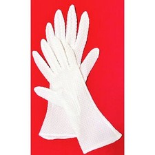 1 Pair of Women's Vintage White Fashion Gloves Textured Detail 1950s One Size