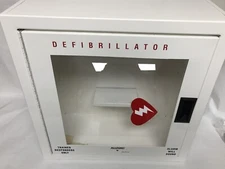 Allegro 4210-01 Metal Shlef Box Case For Defibrillator with Alarm- White - Small