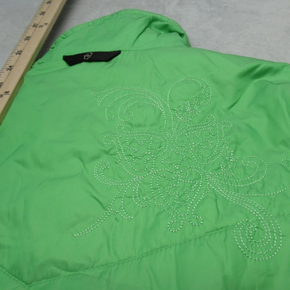 Columbia Jacket Womens Small Green Embroidered Interchange Insulated Puffer - Image 3 of 4