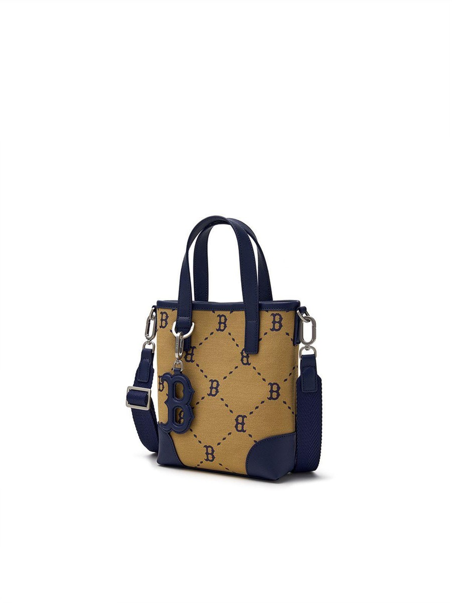 ☆【MLB】☆Classic Monogram Jacquard Mini Crossbody Ba.g☆ Genuine MLB Dia Monogram Jacquard Mini Cross Bag BOS (L