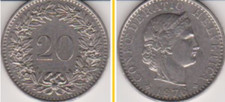 1976 Schweiz 20 Rappen Erhaltung vorzüglich