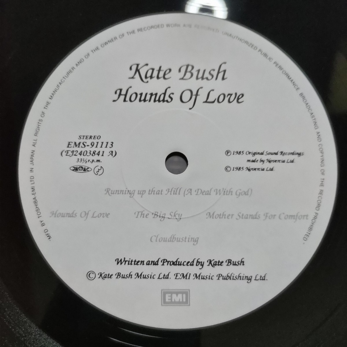 見本盤　Kate Bush Hounds of Love EMS-9113 見本盤 Kate Bush Hounds of Love EMS-9113 Kate Bush – Hounds Of