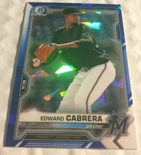 Edward Cabrera 2021 Bowman Chrome Sapphire Baseball Prospect #BCP-141