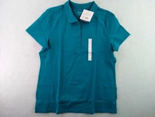 Croft & Barrow - Polo Shirt - Women - Large - Teal