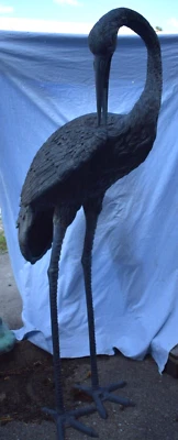 Sehr großer Reiher, massive Bronze, Antikpatina, 190cm - Bild 1 von 4