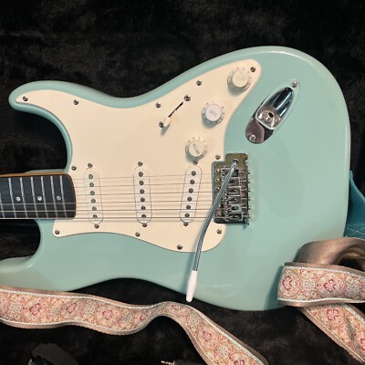 Squier Bullet Strat Fender Electric Guitar Turquoise W/hard Cases
