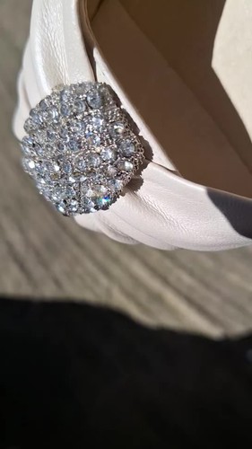 Tony Bianco Ladies 9 Bridal Shoes rhinestone Pearl platform heel Sparkly Glitter - Video 1 of 1