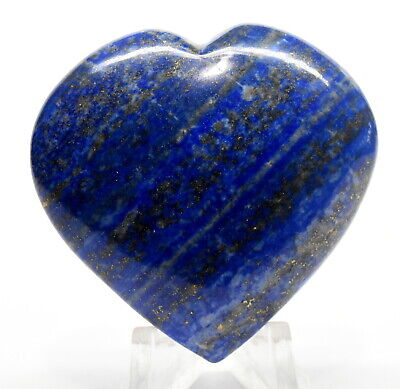 Afghanistan 30mm Rich Blue Lapis Lazuli Heart Polished Crystal Mineral 1PC