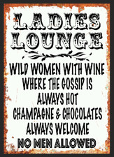 FUNNY Ladies lounge she shed metal sign man cave garden bar home wall plaque