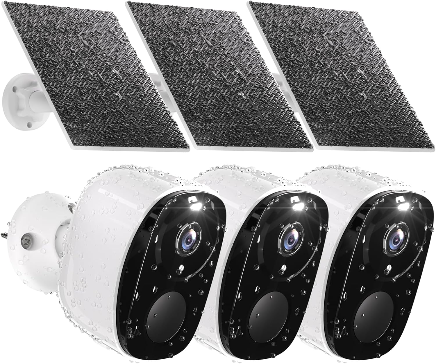 3Pc Solar Security Cameras Wireless Outdoor, 2K Battery Powered Security Cameras