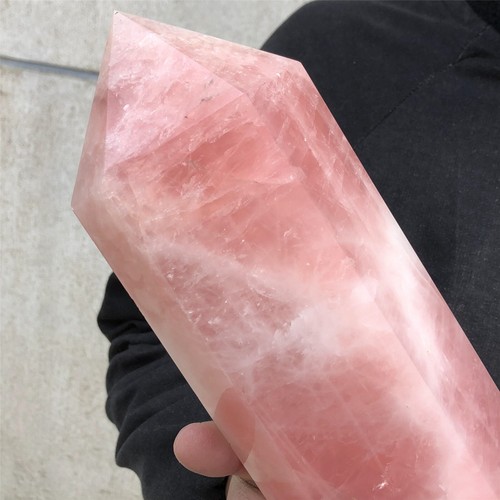 19.5LB Natural Rose Quartz Crystal Obelisk Wand Point Cystal Reiki Tower Heal - Picture 14 of 20