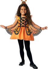 Monarch Orange Butterfly Fairy Child Toddler Girls Costume NEW Dress Wings