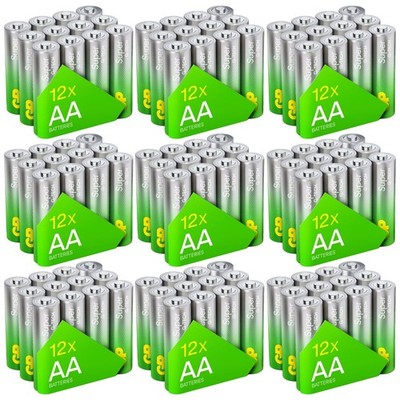 108 Stück GP Super Alkaline Batterien AA Mignon LR06 LR6 1,5V Batterie MN1500