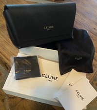 Celine Sunglass Case Black Leather