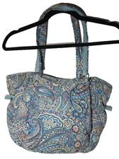 Vera Bradley Paisley Quilted Shoulder Bag Blue Glenna Satchel 22542-M10 VBF18