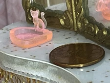 1:12 Miniature Dollhouse Atomic Cat  Ashtray Pink MCM