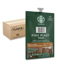 Flavia Starbucks Pike Place Roast Coffee Freshpack, 76/Carton BEST BY 12/18/25