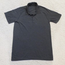Lululemon Polo Shirt Mens Small Gray Performance Short Sleeve Athletic Golf