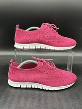 Cole Haan ZeroGrand Stitchlite Wingtip Oxford Womens 6.5 B Pink Knit W1416