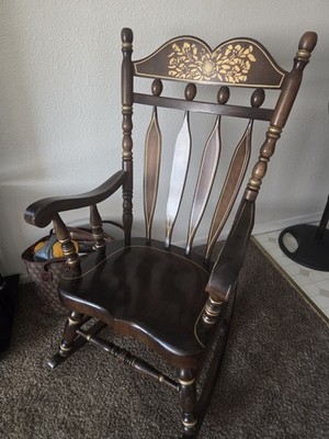 Virginia house vintage rocking chair with gold stenciling | eBay