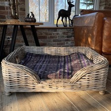 Extra Large Layered Weave Wicker Dog Bed Grey Kaboo
