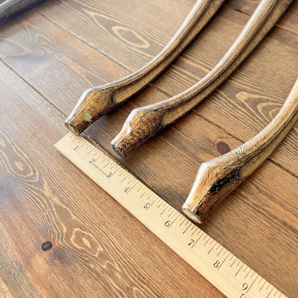 Vintage Plástico Dourado Italiano RePurpose Pernas de Mesa 19" Longo Conjunto De 3 - Imagem 3 de 4