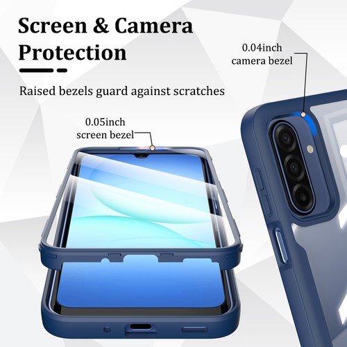 Phone Case w/ Built-in Screen Protector Full Cover for Samsung Galaxy A17/A16 5G - Picture 12 of 37