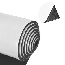 Neoprene Sponge Rubber Foam Sheets with Adhesive Backing, 12" x 81" x 1/4" Bl...