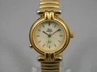 Vintage Timex Watch Women 25mm Gold Tone Stretch Band New Battery 6.25"+
