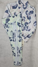 NWT Adidas Track Suit Set Girls Size Large Halo Blue Zip Jacket and Legging Pant