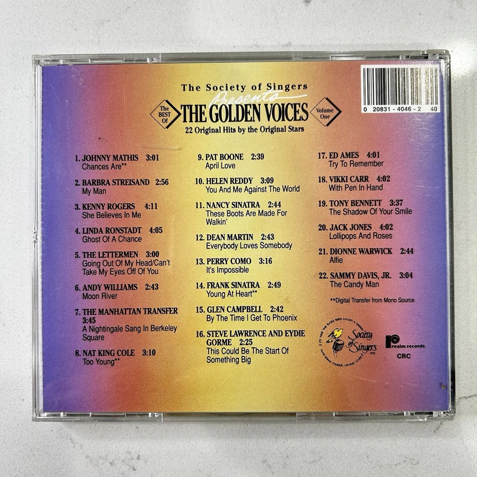 The Society of Singers The Golden Voices Vol 1 CD Vocal Legends Compilation Foto 2 de 4
