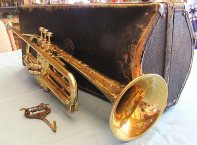 1924 Holton Revelation Pro Trumpet, Gold Plate, Great player, ports aligned VG++