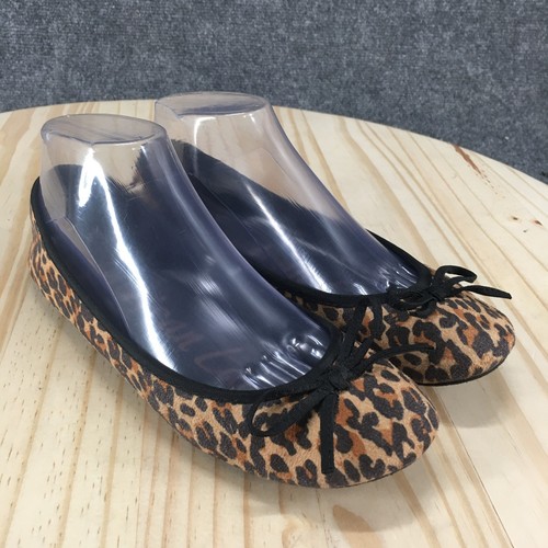 American Eagle Shoes Womens 7.5 Leopard Print Ballet Flats Brown Slip On Casual - Picture 3 of 16