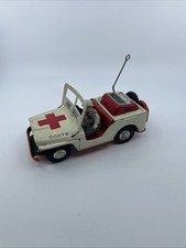 RARE Vintage 1950's Japanese Red Cross Jeep w/Driver Works 00078