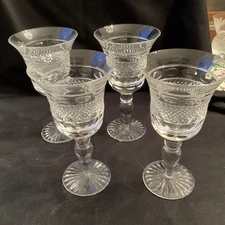 Set of 4 Cumbria Grasmere 6 7/8” Water Goblets Rim Nicks, Grindable