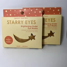 Embrace Your Face STARRY EYES Brightening Under Eye Masks 2 packs @ 5 pairs NEW