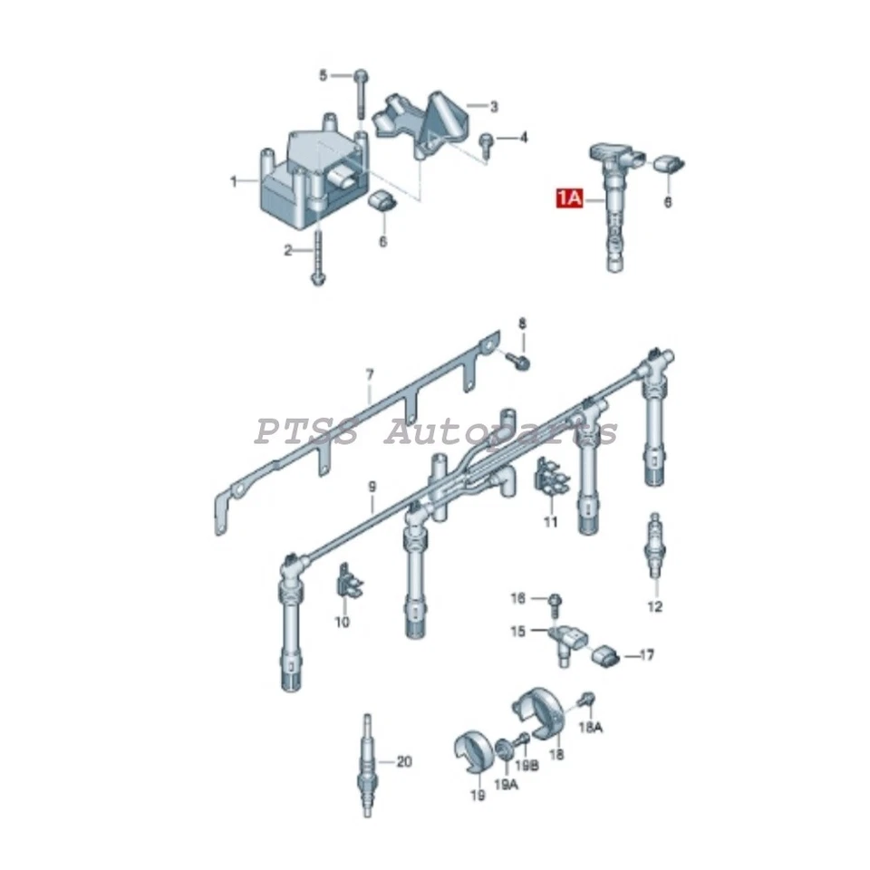 07K905715F 5 piezas bobinas de encendido Delphi OEM para AUDI A3 RS3 Q3 TT RS quattro 2.5T Foto 4 de 4