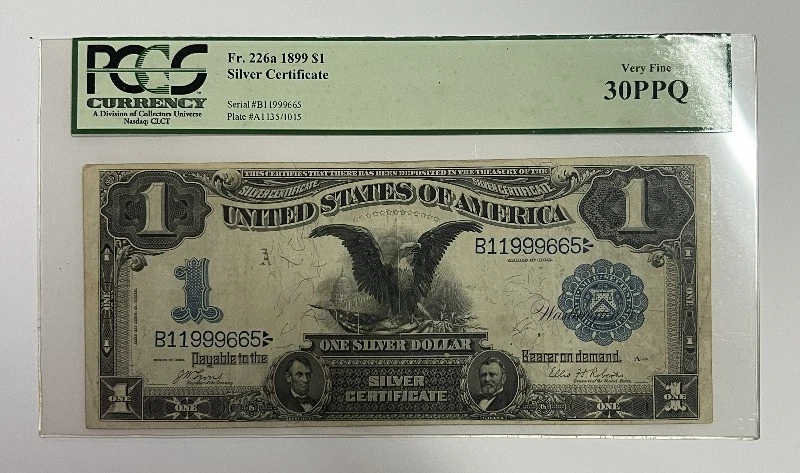 Circulated $1 Grade 30 1899 Year US Large Silver Certificates for