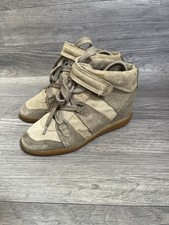 Isabel marant booby suede beige wedge sneakers sz 38 us 7.5