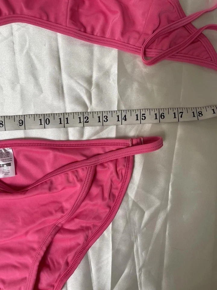 Vintage Pink Rhinestone Triangle Bikini Set – Dreamgirl Y2K Barbiecore Swimwear - Image 4 of 4